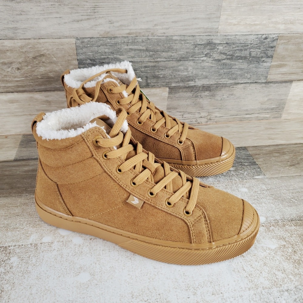Cariuma OCA High Therma Womens Shoes Sz 8.5 All Camel Lace Up Mid Top Sneakers